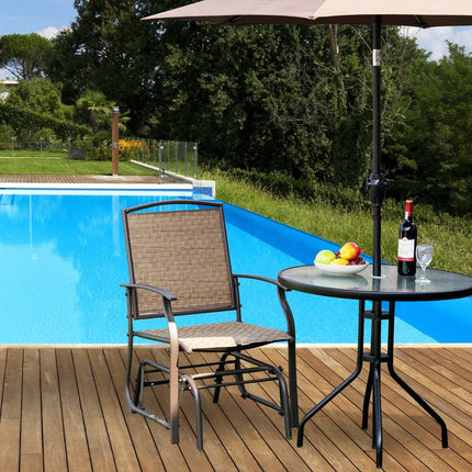 Chaise à bascule de jardin, chaise de patio, chaise de relaxation, marron