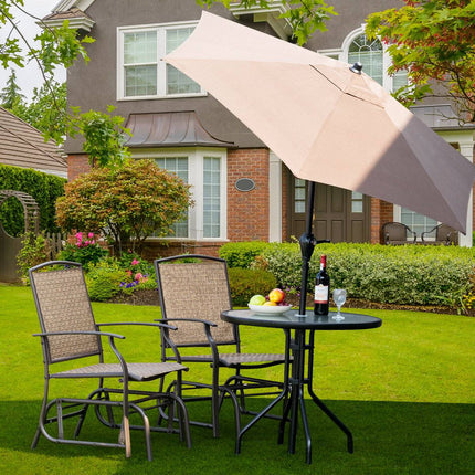 Chaise à bascule de jardin, chaise de patio, chaise de relaxation, marron