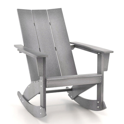Schommelstoel voor buiten Adirondack tuinstoel van HDPE 93 x 55,5 x 90 cm grijs