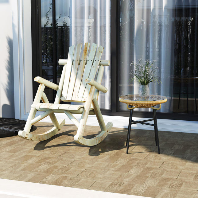 Garden rocking chair – Relaxing natural spruce wood
