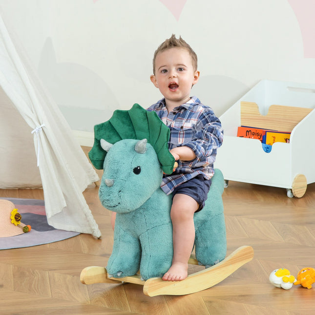 Dunkelgrünes Schaukelpferd für Kinder, Stall & Seker, 64x30x54 cm