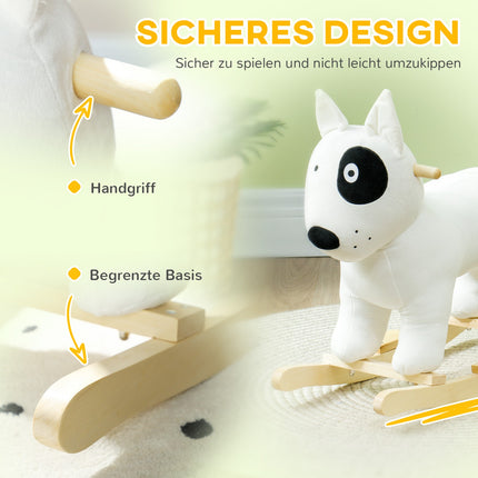 Plüsch-Schaukelhund mit Sound, Holzgestell, 2-4 Jahre