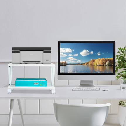 Rollable Printer Stand with Wheels and Shelves