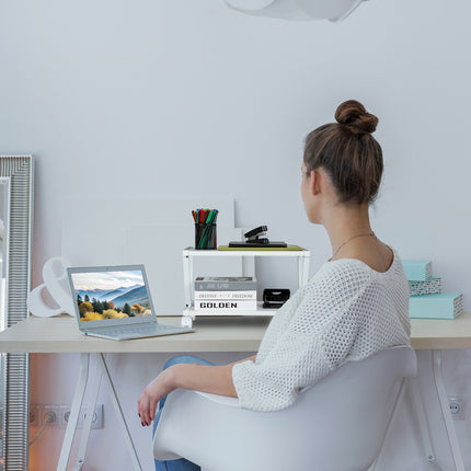 Rollable Printer Stand with Wheels and Shelves