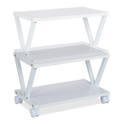 Rollable Printer Stand with Wheels and Shelves