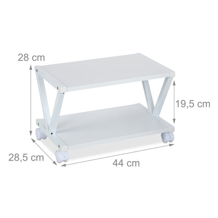 Rollable Printer Stand with Wheels and Shelves