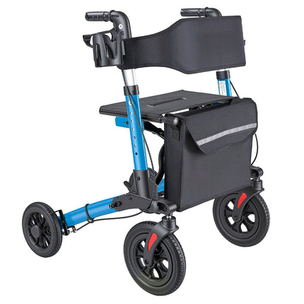 Rollator Walker with Seat, 3-Fold Aluminum, 300 lb