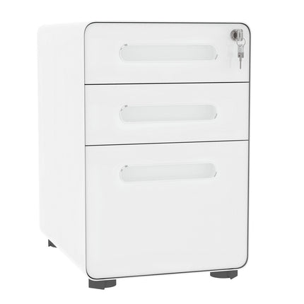 Büro-Rollcontainer - 3 Schubladen, Stahl, weiß, 39x48x59cm