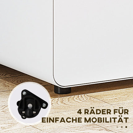 Büro-Rollcontainer - 3 Schubladen, Stahl, weiß, 39x48x59cm