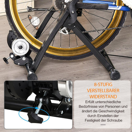 Fahrrad-Heimtrainer – Magnetisch, zusammenklappbar, für 26-29 Zoll Laufräder