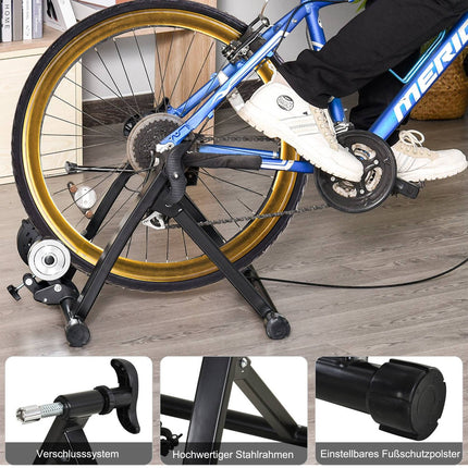 Fahrrad-Heimtrainer – Magnetisch, zusammenklappbar, für 26-29 Zoll Laufräder