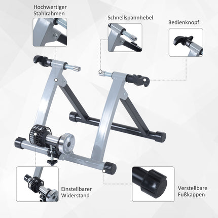 Indoor bike trainer, foldable magnetic brake, steel