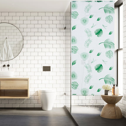 Roller blind for shower Leaves green
