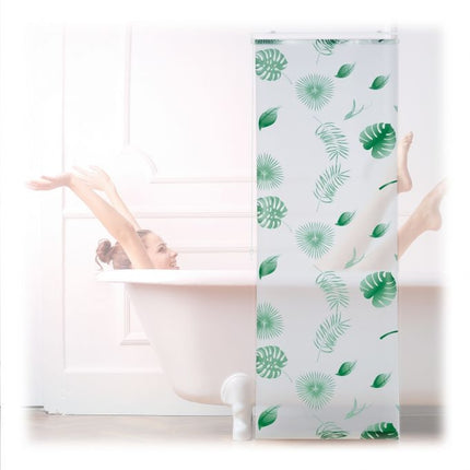 Roller blind for shower Leaves green