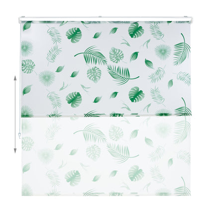 Store enrouleur pour douche Feuilles vertes