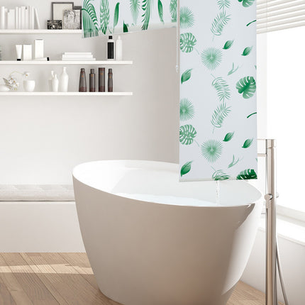 Roller blind for shower Leaves green