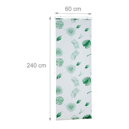 Roller blind for shower Leaves green