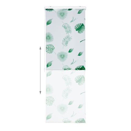 Roller blind for shower Leaves green