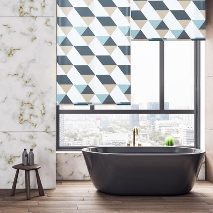Duschrollo mit geometrischem Design