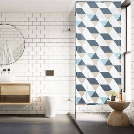Duschrollo mit geometrischem Design
