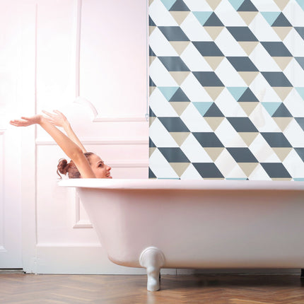 Duschrollo mit geometrischem Design