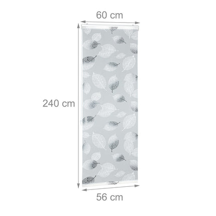 Store enrouleur pour douche avec motif feuille