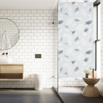 Store enrouleur pour douche avec motif feuille