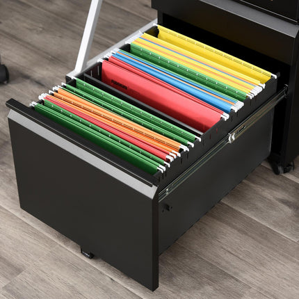 Rollbarer Stahlschrank mit 3 Schubladen – Büroaufbewahrung