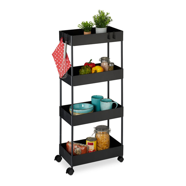 Rolling Cart with 4 Levels – Kitchen & Bathroom Storage