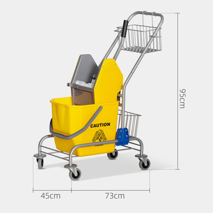 Reinigungs-Fahreimer, 26L, Kunststoff, Metallgriff