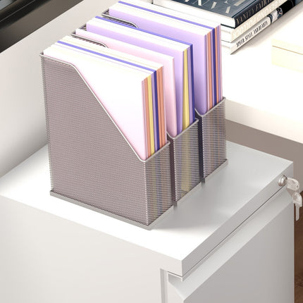 Rolling white filing cabinet in steel with 2 drawers, lockable