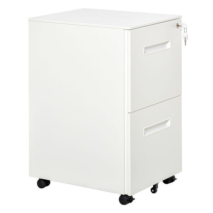 Lockable steel filing cabinet on wheels, 2 drawers, A4