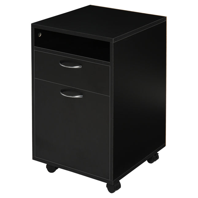 Rollcontainer mit Schublade – Schwarz, 40x35x60 cm