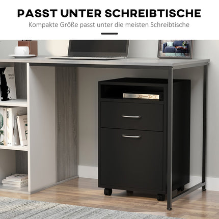Rollcontainer mit Schublade – Schwarz, 40x35x60 cm