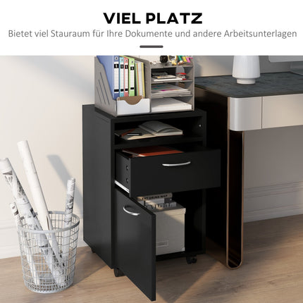 Rollcontainer mit Schublade – Schwarz, 40x35x60 cm