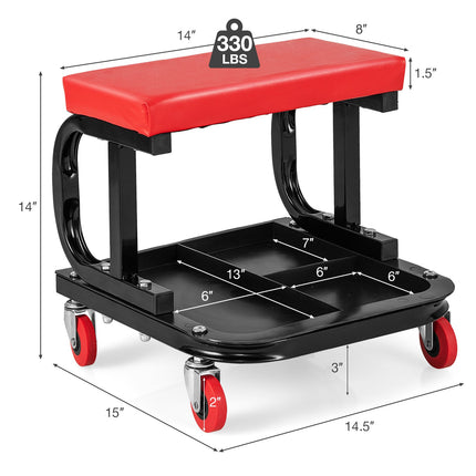Rollhocker mit Werkzeugablage, 150 kg Tragkraft