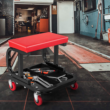 Rollhocker mit Werkzeugablage, 150 kg Tragkraft