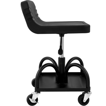 Rolling Garage Stool, 300 lb, Adjustable Height, Tool Tray