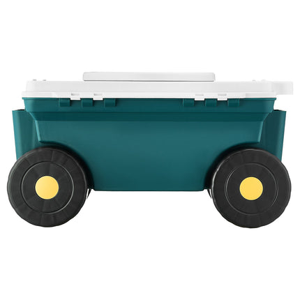 Rolling Garden Cart With Swivel Seat, Storage Bin, 123kg