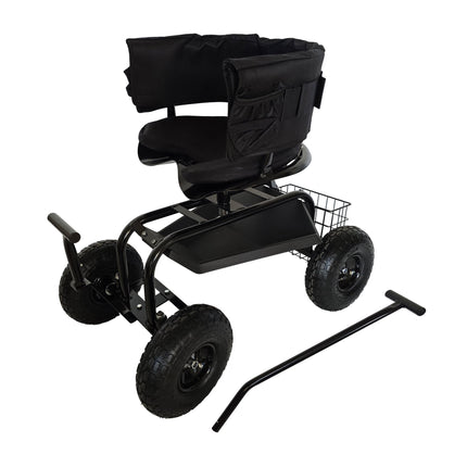 Rollbarer Gartenhocker mit Stauraum und verstellbarer Höhe