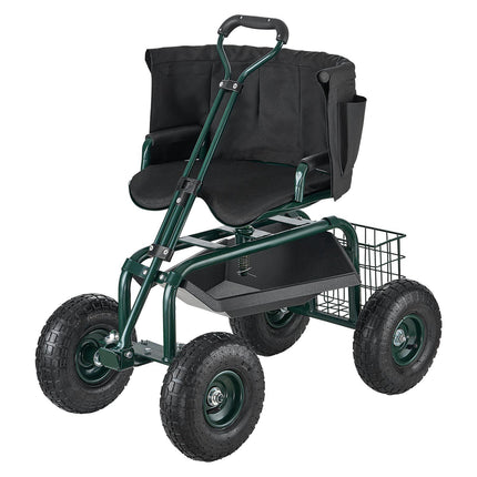 Rolling Garden Stool With Wheels, 400 Lb, Swivel Seat