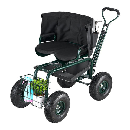 Rolling Garden Stool With Wheels, 400 Lb, Swivel Seat