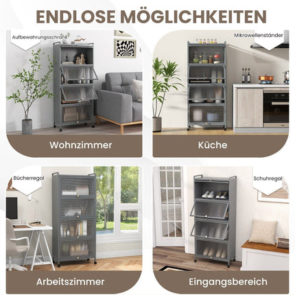 Rollbarer Küchenschrank mit Einlegeböden und Falttüren