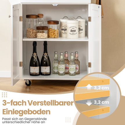 Küchenwagen mit Schublade, Gewürzregal und Handtuchhaltern