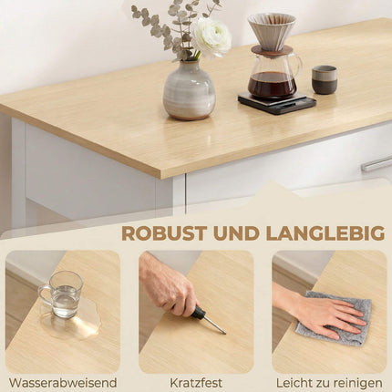 Rolling Kitchen Island with Storage, Large Countertop, White