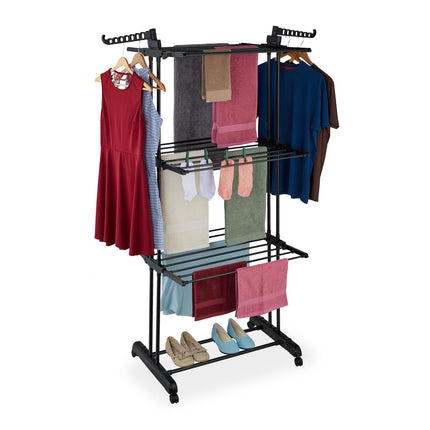 Rolling Laundry Drying Rack with Foldable Wings