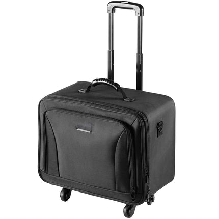 Rolling Makeup Train Case, 3-Tier, Waterproof, Wheels, Black