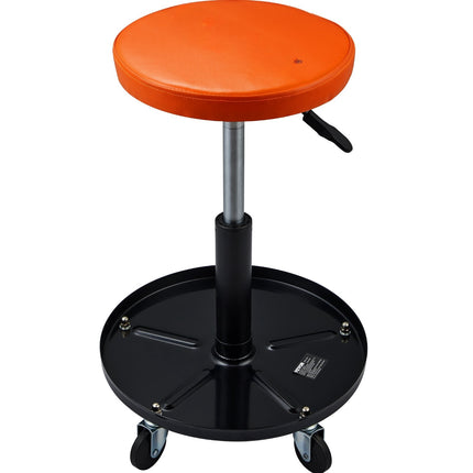 Rolling Mechanic Stool, 250 lb, Adjustable Height, Tool Tray