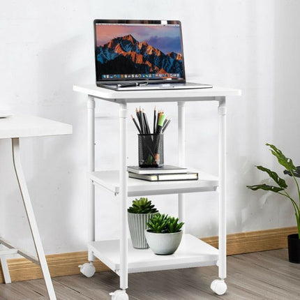 Rolling Printer Stand, 3-Tier, Height Adjustable, 50kg