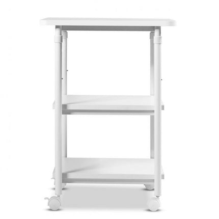 Rolling Printer Stand, 3-Tier, Height Adjustable, 50kg
